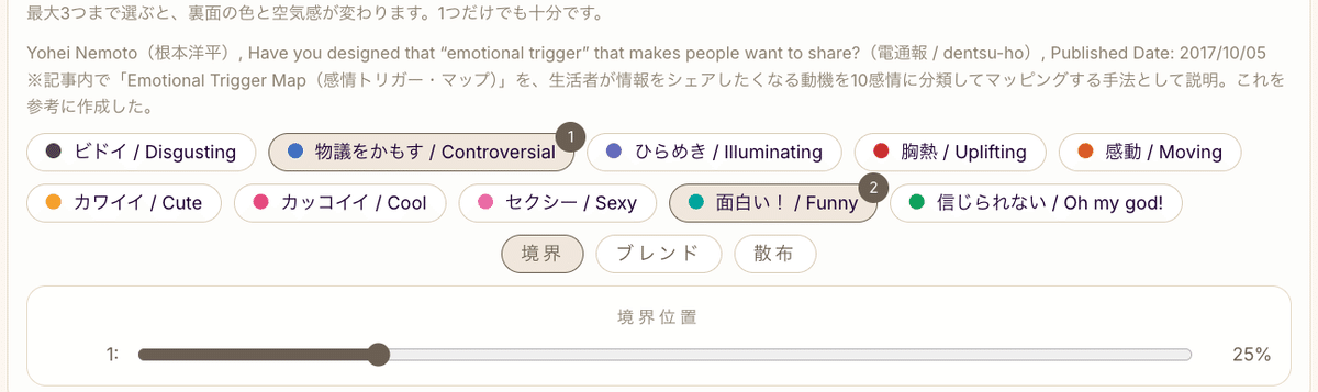 鑑賞時の感情を記録したARTMeeTのカード